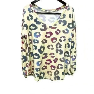 Viamor‎ Soft Long Sleeve Multicolored Leopard Print Oversized Top Size Medium